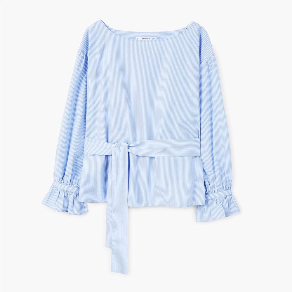 Mango blue blouse lichi size 4